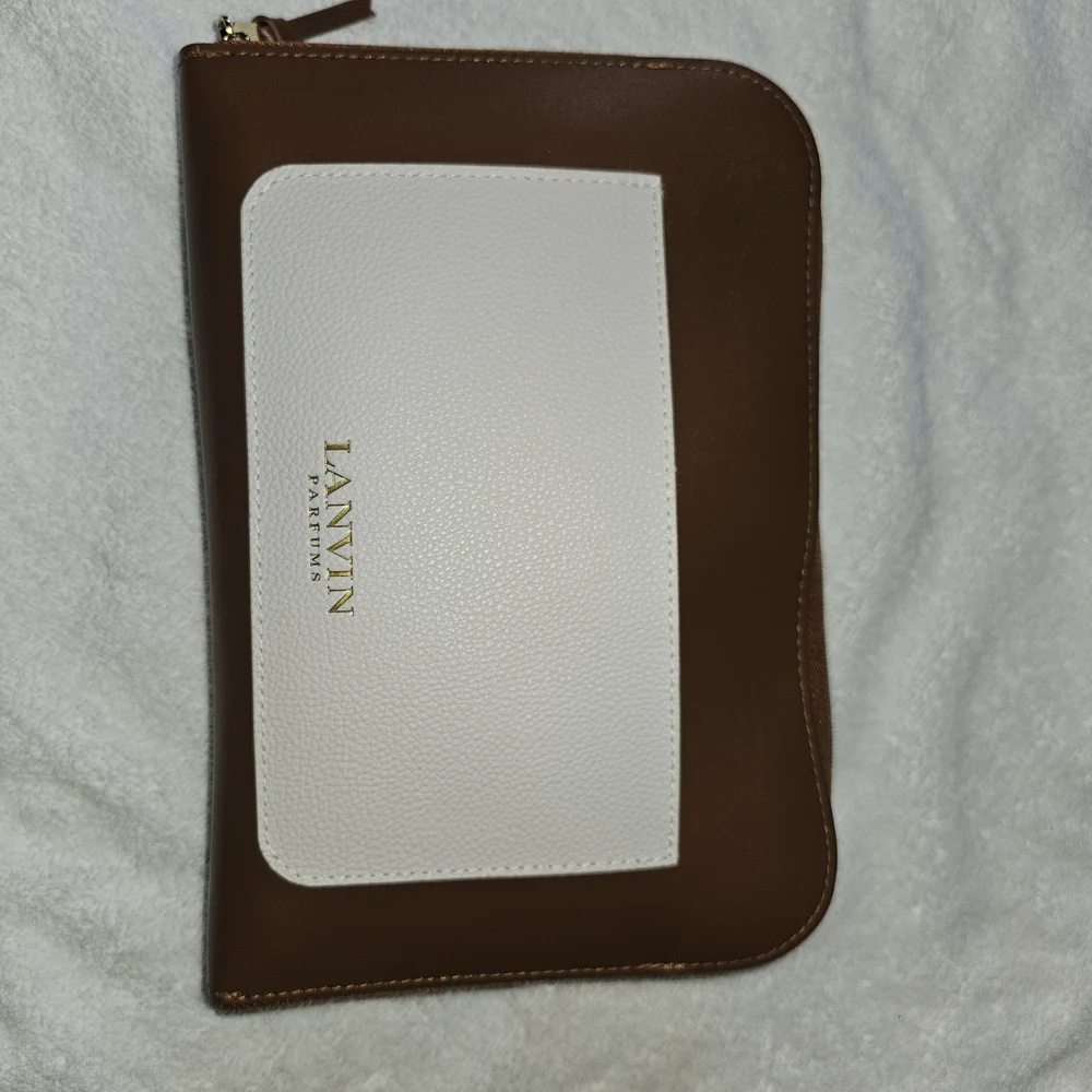 Lanvin Brown and White Travel Pochette - Men/Women - NWOT